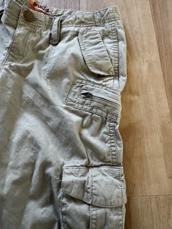 Vintage Y2K Mudd Beige Low Rise Cargo Pants Big Pockets Drawstring Ankle Size XS - Picture 7 of 8